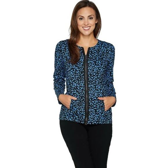 Linea Leisure by Louis Dell'Olio Composition Print Jacket Sz Small Full Pockets - Picture 2 of 10